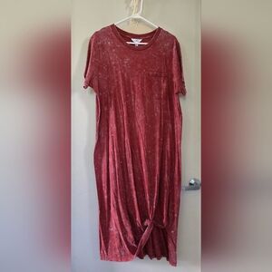 Burnt Orange & Tan Acid Wash T-Shirt with Pocket